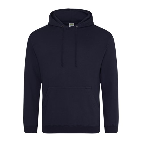 Sweat  capuche bleu marine en mlange de coton avec capuche et poche kangourou.