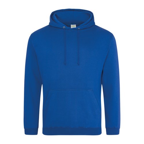 Sweat  capuche bleu roi en mlange de coton avec capuche et poche kangourou.