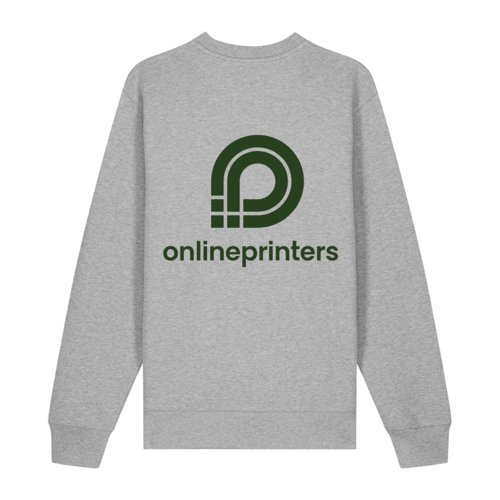 Sweat-shirt gris chin en coton biologique, unisexe.