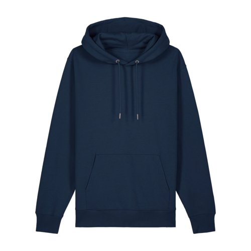 Sweat  capuche bleu marine en coton avec capuche et poche kangourou.
