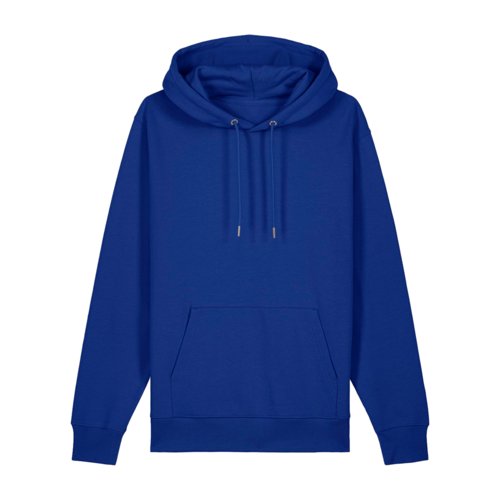 Sweat  capuche bleu fonc en coton avec capuche et poche kangourou.