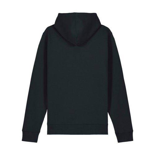 Sweat  capuche noir en mlange de coton avec capuche et poche kangourou.