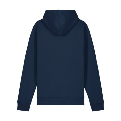 Sweat  capuche bleu marine en coton et polyester avec capuche et poche kangourou.