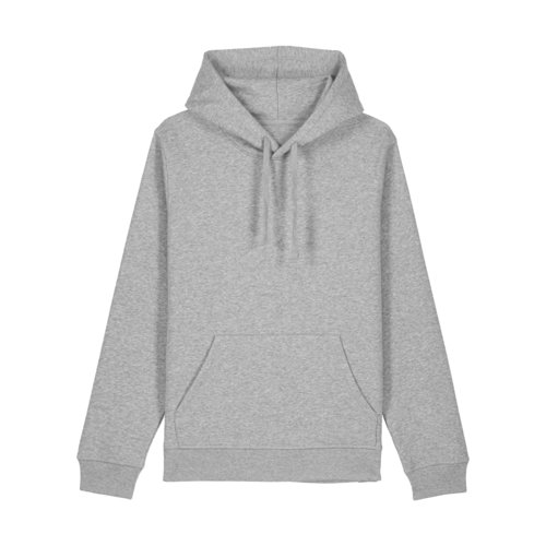 Sweat  capuche chin gris en mlange de coton avec capuche et poche kangourou.