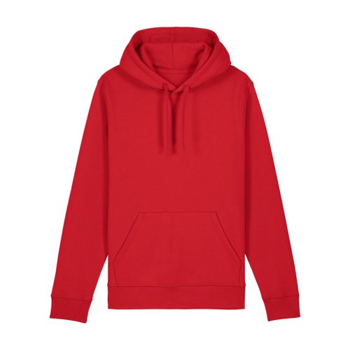 Sweat  capuche rouge en coton mlang avec capuche et poche kangourou.
