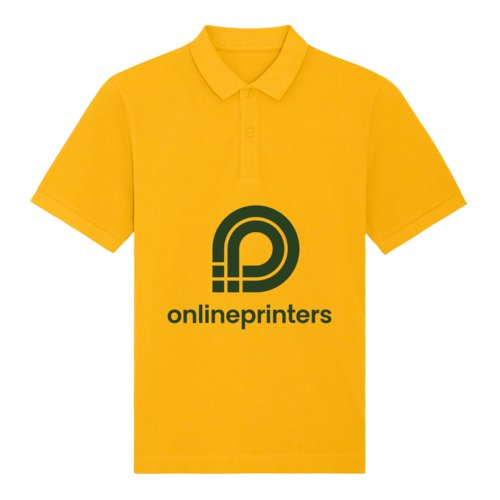 Polo jaune en coton bio avec courte patte boutonne.