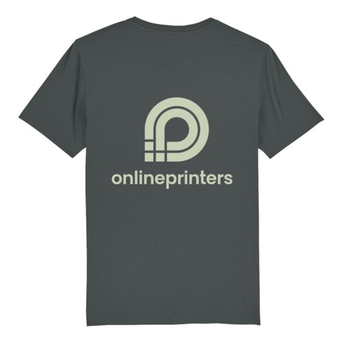 T-shirt unisexe anthracite en coton biologique avec manches courtes.