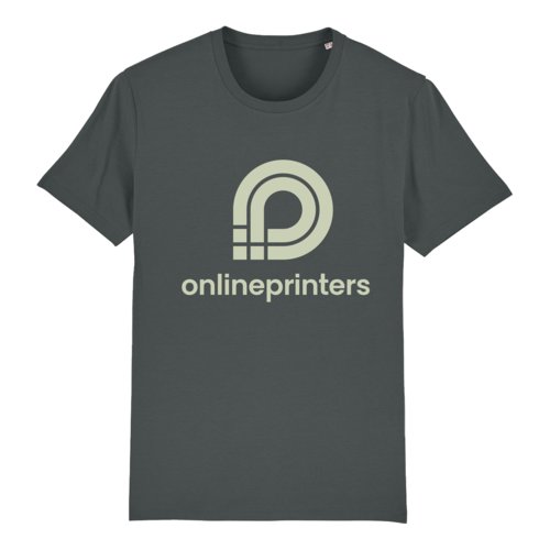 T-shirt anthracite en coton biologique de coupe unisexe.
