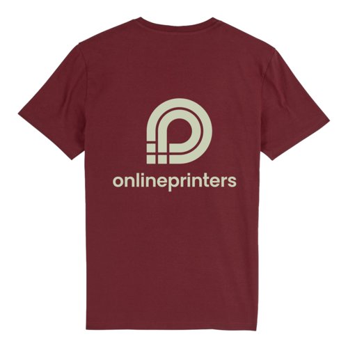 T-shirt bordeaux en coton bio, coupe unisexe.