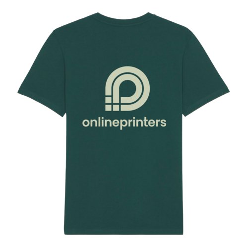 T-shirt en coton vert fonc avec manches courtes et col rond.