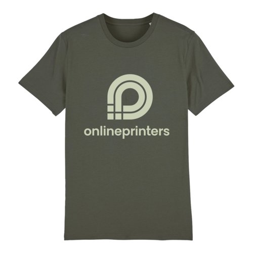 T-shirt kaki en coton, coupe unisexe,  manches courtes.