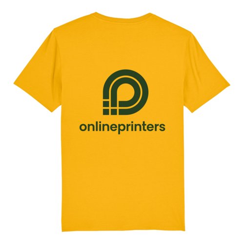 T-shirt jaune en coton bio avec manches courtes et col rond.