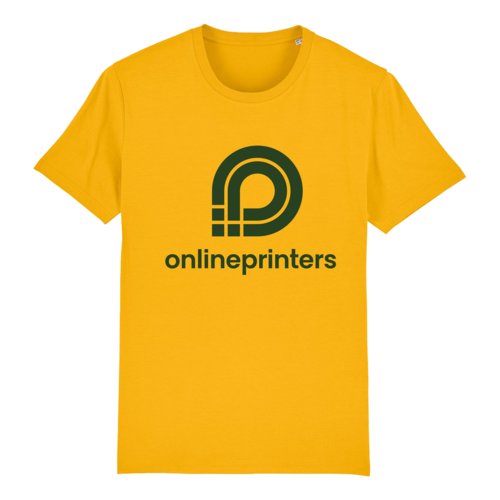 T-shirt jaune en coton bio avec manches courtes et encolure ronde.