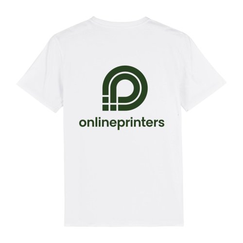 T-shirt blanc en coton bio, coupe unisexe.
