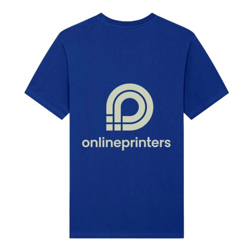 T-shirt unisexe bleu fonc en coton bio  manches courtes.