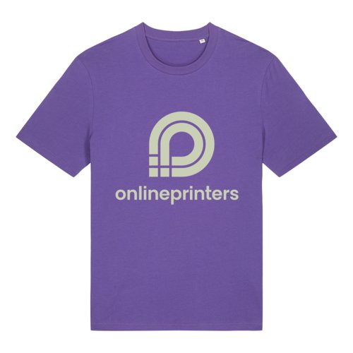 T-shirt violet en coton bio avec manches courtes et col rond.
