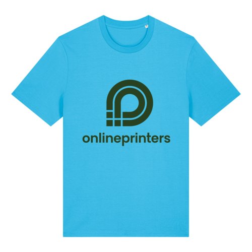 T-shirt unisexe en coton biologique bleu turquoise.