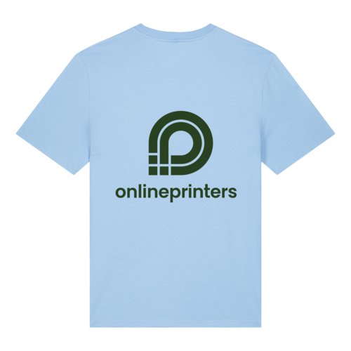 T-shirt bleu ciel en coton biologique  manches courtes.