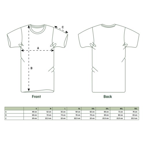 T-shirt unisexe en tissu avec manches courtes et col rond.