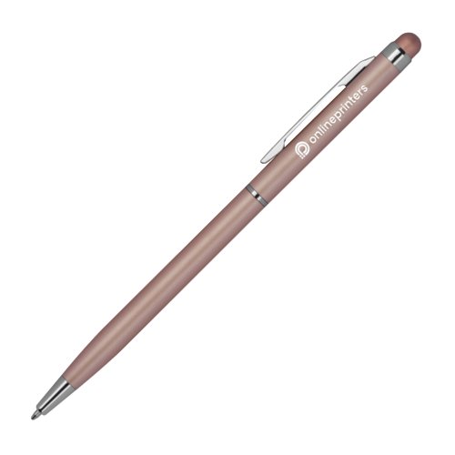 Stylo  bille en mtal couleur cuivre avec fonction stylet et clip.