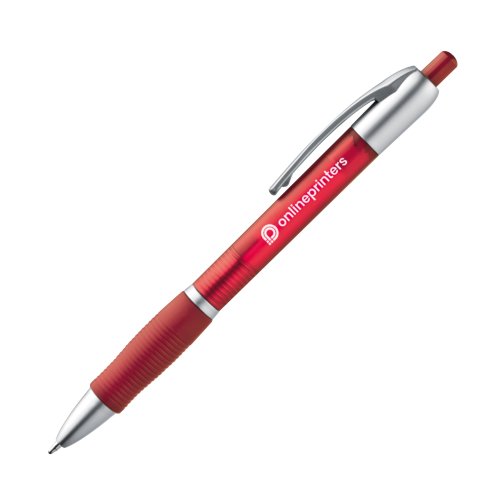 Stylo  bille rouge avec clip et mcanisme  pression.