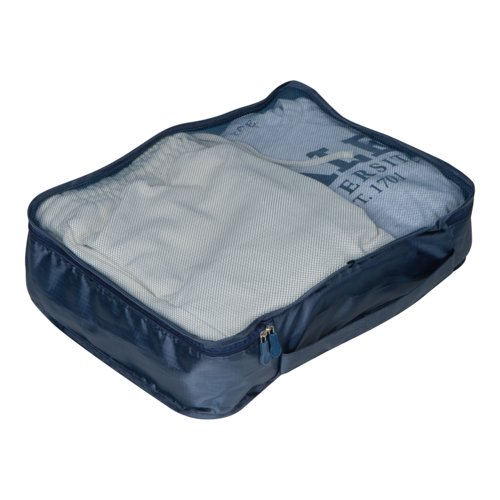 Ensemble de voyage bleu fonc 4 pices avec fermeture clair.