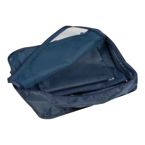 Ensemble de voyage bleu fonc 4 pices avec fermeture clair.