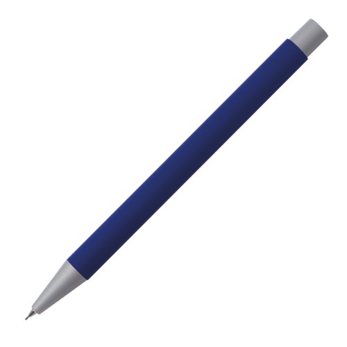 Porte-mine bleu avec lments en mtal et mine.