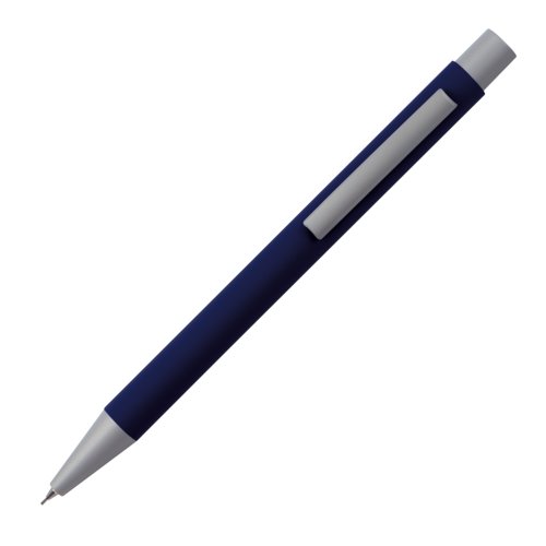 Porte-mine bleu fonc avec clip et lments en mtal.