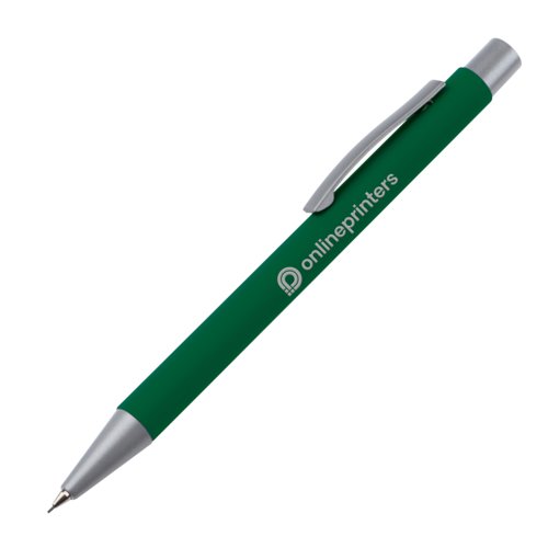 Porte-mine vert avec clip et mcanisme  poussoir.