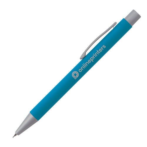 Porte-mine bleu clair avec clip et mcanisme  pression.