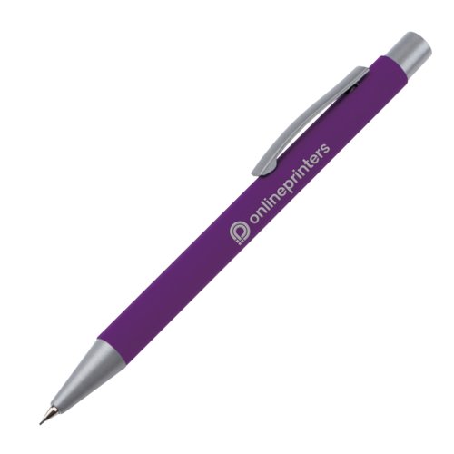 Porte-mine violet avec clip et lments en mtal.