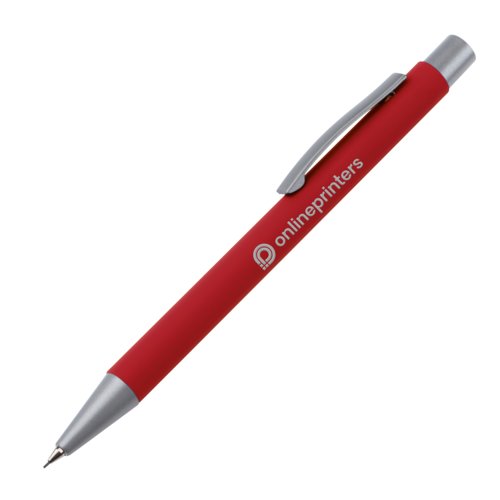 Porte-mine rouge avec clip et mcanisme.