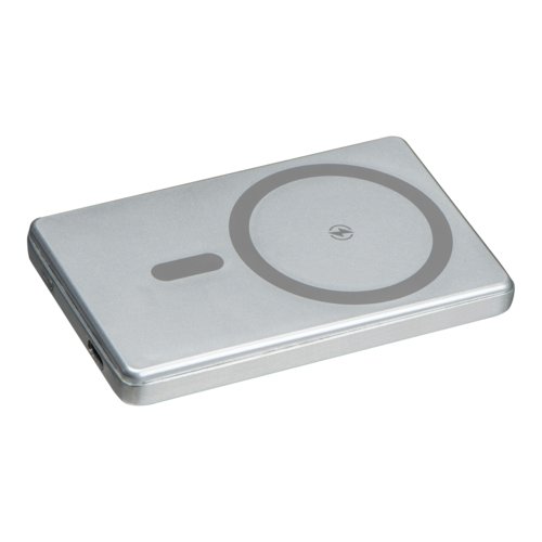 Batterie de secours grise avec fonction de charge et port USB.