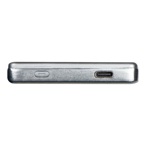 Batterie externe grise d'une capacit de 5000mAh avec port USB.