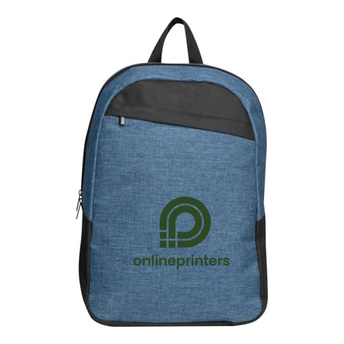 Sac  dos en tissu bleu fonc avec compartiment zipp.