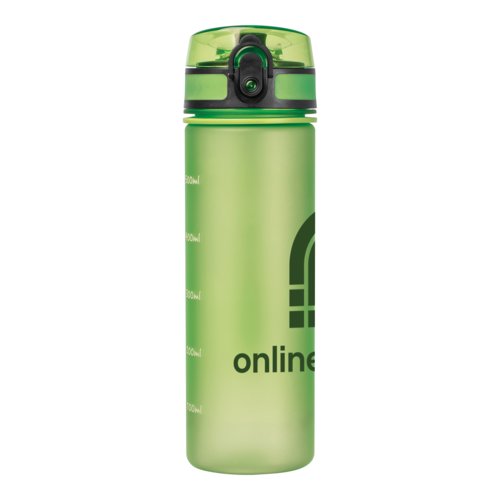 Bouteille d'eau en Tritan vert pomme avec couvercle anti-fuite.