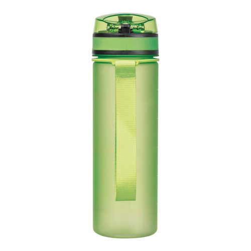 Bouteille d'eau en tritan vert pomme avec boucle de transport.
