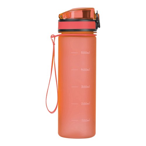 Bouteille d'eau orange en tritan avec dragonne.