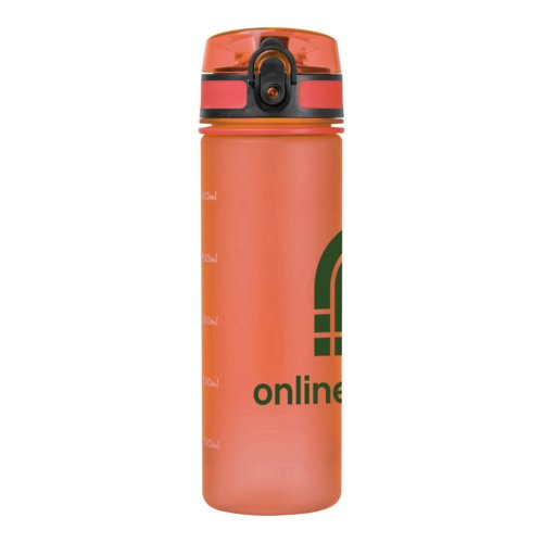 Bouteille d'eau orange en Tritan avec couvercle.