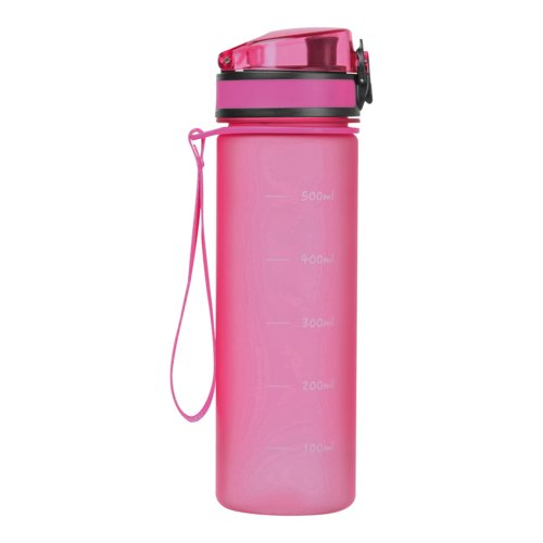 Gourde rose en Tritan avec dragonne.