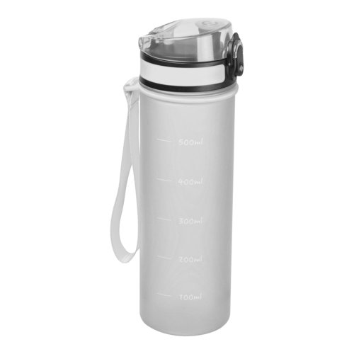 Bouteille d'eau transparente en Tritan avec motif et dragonne.