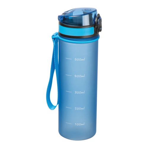 Bouteille d'eau en Tritan bleu clair avec dragonne.