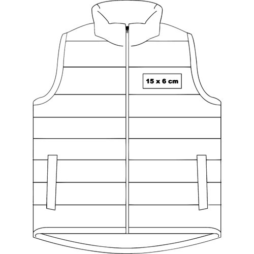 Gilet matelass avec fermeture clair intgrale et poches latrales.
