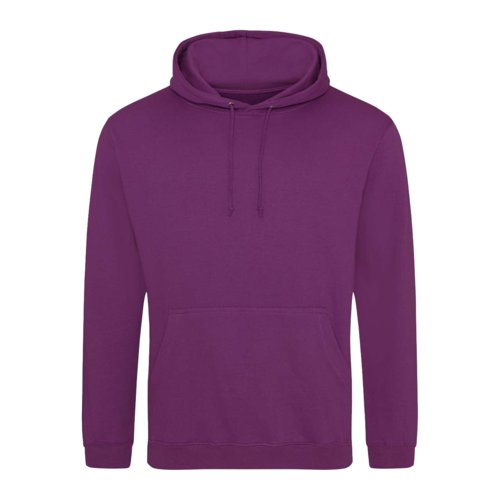 Sweat  capuche violet en coton-polyester avec capuche et poche kangourou.