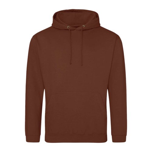 Sweat  capuche marron en mlange de coton avec capuche et poche kangourou.