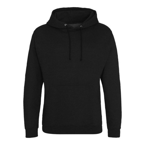 Sweat  capuche noir en mlange de coton avec cordon de serrage.