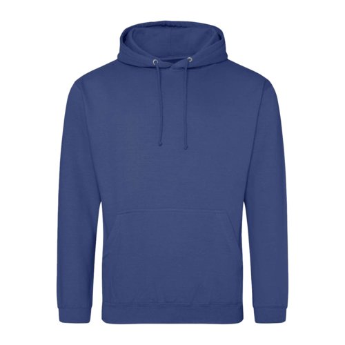 Sweat  capuche bleu en coton-polyester avec capuche et cordon de serrage.