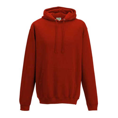 Sweat  capuche rouge en coton-polyester avec poche kangourou et capuche.