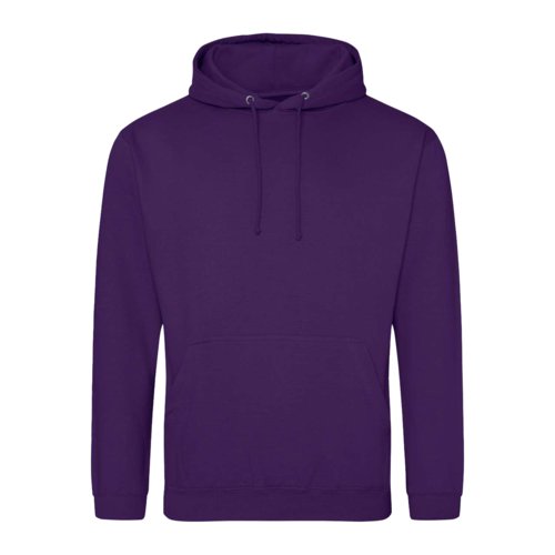 Sweat  capuche violet en mlange coton-polyester avec capuche et cordon de serrage.